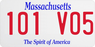 MA license plate 101VO5