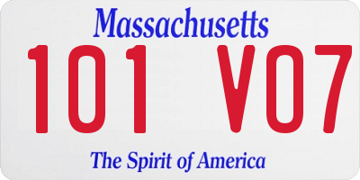 MA license plate 101VO7