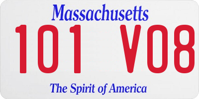 MA license plate 101VO8