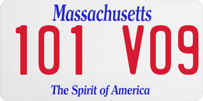 MA license plate 101VO9