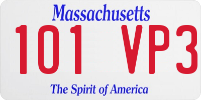 MA license plate 101VP3