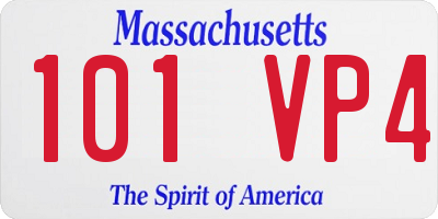 MA license plate 101VP4