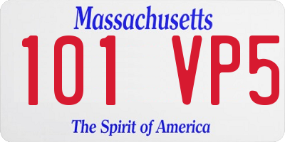 MA license plate 101VP5