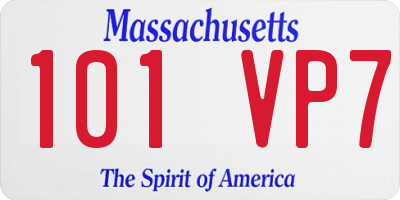 MA license plate 101VP7