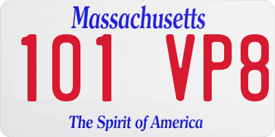 MA license plate 101VP8