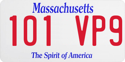 MA license plate 101VP9