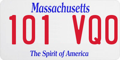 MA license plate 101VQ0