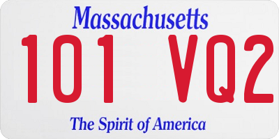 MA license plate 101VQ2