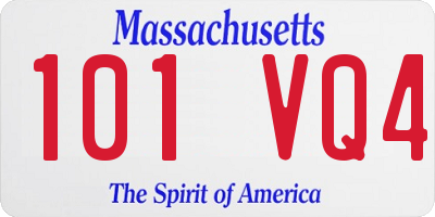 MA license plate 101VQ4