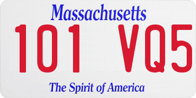 MA license plate 101VQ5