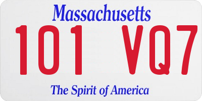 MA license plate 101VQ7