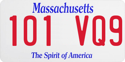 MA license plate 101VQ9