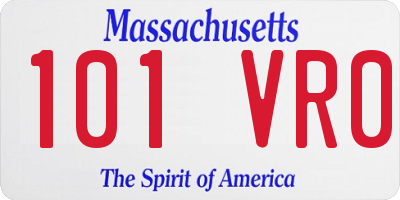 MA license plate 101VR0