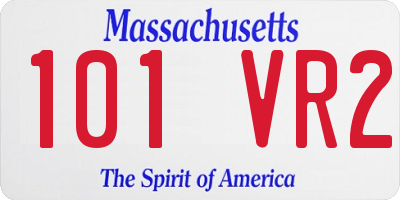 MA license plate 101VR2