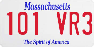 MA license plate 101VR3