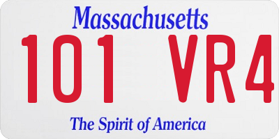 MA license plate 101VR4