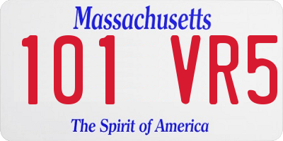 MA license plate 101VR5