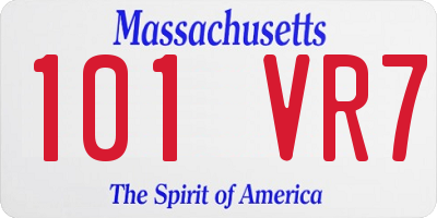 MA license plate 101VR7