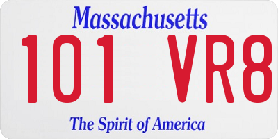 MA license plate 101VR8