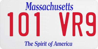 MA license plate 101VR9