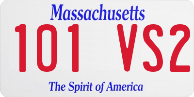 MA license plate 101VS2