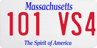 MA license plate 101VS4