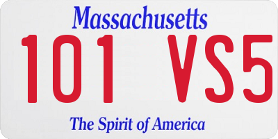 MA license plate 101VS5