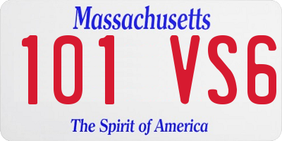 MA license plate 101VS6