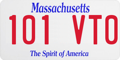 MA license plate 101VT0