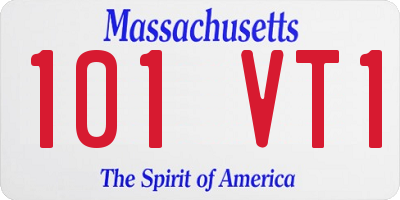 MA license plate 101VT1