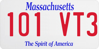 MA license plate 101VT3