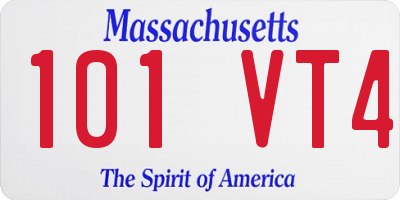 MA license plate 101VT4