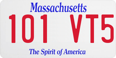 MA license plate 101VT5