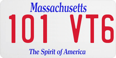 MA license plate 101VT6
