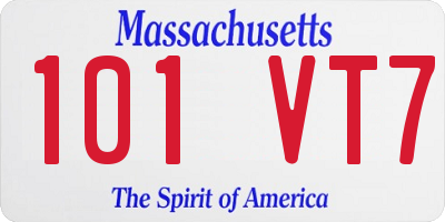 MA license plate 101VT7