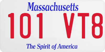 MA license plate 101VT8