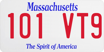 MA license plate 101VT9