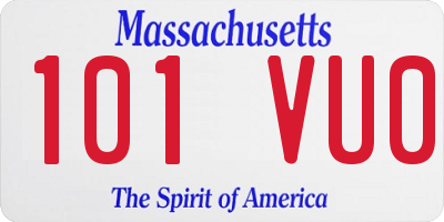 MA license plate 101VU0