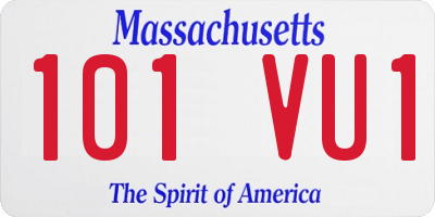 MA license plate 101VU1