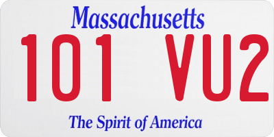 MA license plate 101VU2
