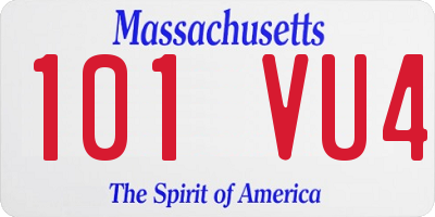 MA license plate 101VU4