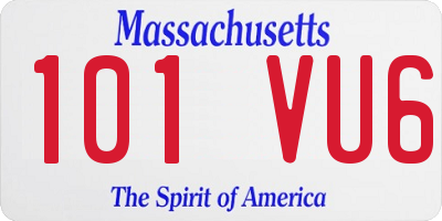 MA license plate 101VU6