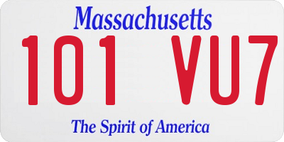 MA license plate 101VU7