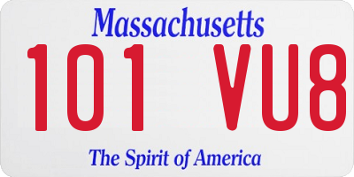 MA license plate 101VU8