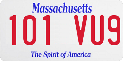 MA license plate 101VU9