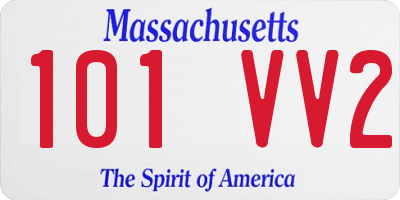 MA license plate 101VV2