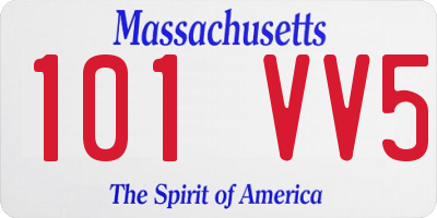 MA license plate 101VV5