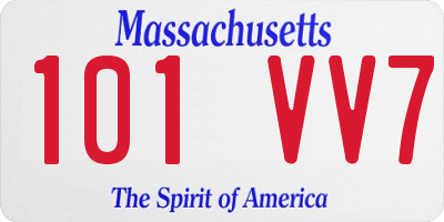 MA license plate 101VV7