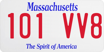 MA license plate 101VV8