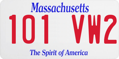 MA license plate 101VW2